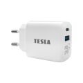 TESLA Power Charger T220 - Dual-Schnellladegerät 25 W PD 3.0/PPS (Farbe: Weiß)