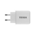 TESLA Power Charger T220 - Dual-Schnellladegerät 25 W PD 3.0/PPS (Farbe: Weiß)
