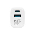 TESLA Power Charger T220 - Dual-Schnellladegerät 25 W PD 3.0/PPS (Farbe: Weiß)