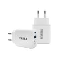 TESLA Power Charger T220 - Dual-Schnellladegerät 25 W PD 3.0/PPS (Farbe: Weiß)