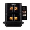 TESLA AirCook TrioZone Q636 XXL - multifunktionale digitale Heißluftfritteuse mit drei Zonen