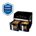 TESLA AirCook DualZone Q787 XXL Deluxe - multifunktionale digitale Heißluftfritteuse mit zwei Kochzonen