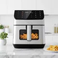 TESLA AirCook DualHeat QD65 XXL - multifunktionale digitale Heißluftfritteuse mit Dual-Heizung