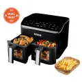 TESLA AirCook DualHeat QD464 XXL - multifunktionale digitale Heißluftfritteuse mit Dual-Heizung