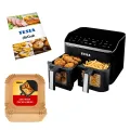 TESLA AirCook DualHeat QD464 XXL - multifunktionale digitale Heißluftfritteuse mit Dual-Heizung