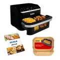 TESLA AirCook DualHeat QD575 XXL - multifunktionale digitale Heißluftfritteuse mit Dual-Heizung
