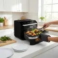 TESLA AirCook DualHeat QD575 XXL - multifunktionale digitale Heißluftfritteuse mit Dual-Heizung