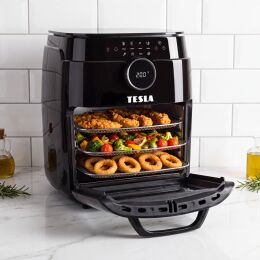 TESLA AirCook &amp; Grill QG800 WiFi - multifunktionale digitale Heißluftfritteuse