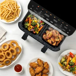 TESLA AirCook DualHeat QD464 XXL - multifunktionale digitale Heißluftfritteuse mit Dual-Heizung