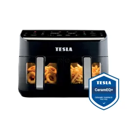TESLA AirCook DualHeat QD464 XXL - multifunktionale digitale Heißluftfritteuse mit Dual-Heizung