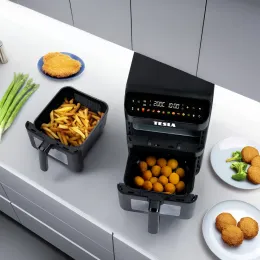 TESLA AirCook DualZone Q670 XXL - multifunktionale digitale Heißluftfritteuse mit zwei Kochzonen