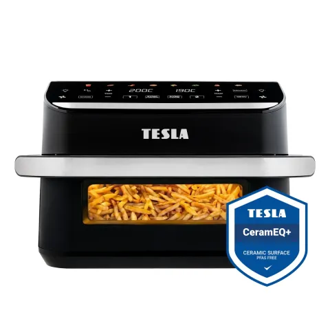 TESLA AirCook DualHeat QD575 XXL - multifunktionale digitale Heißluftfritteuse mit Dual-Heizung