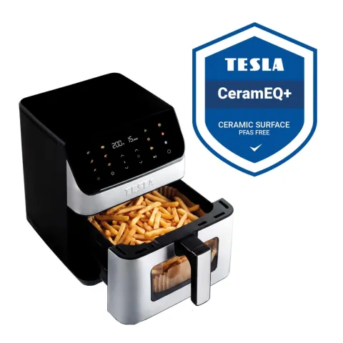 TESLA AirCook DualHeat QD65 XXL - multifunktionale digitale Heißluftfritteuse mit Dual-Heizung